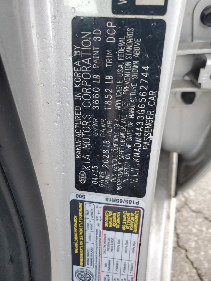 2016 Kia Rio Lx VIN: KNADM4A33G6562744 Lot: 64182245