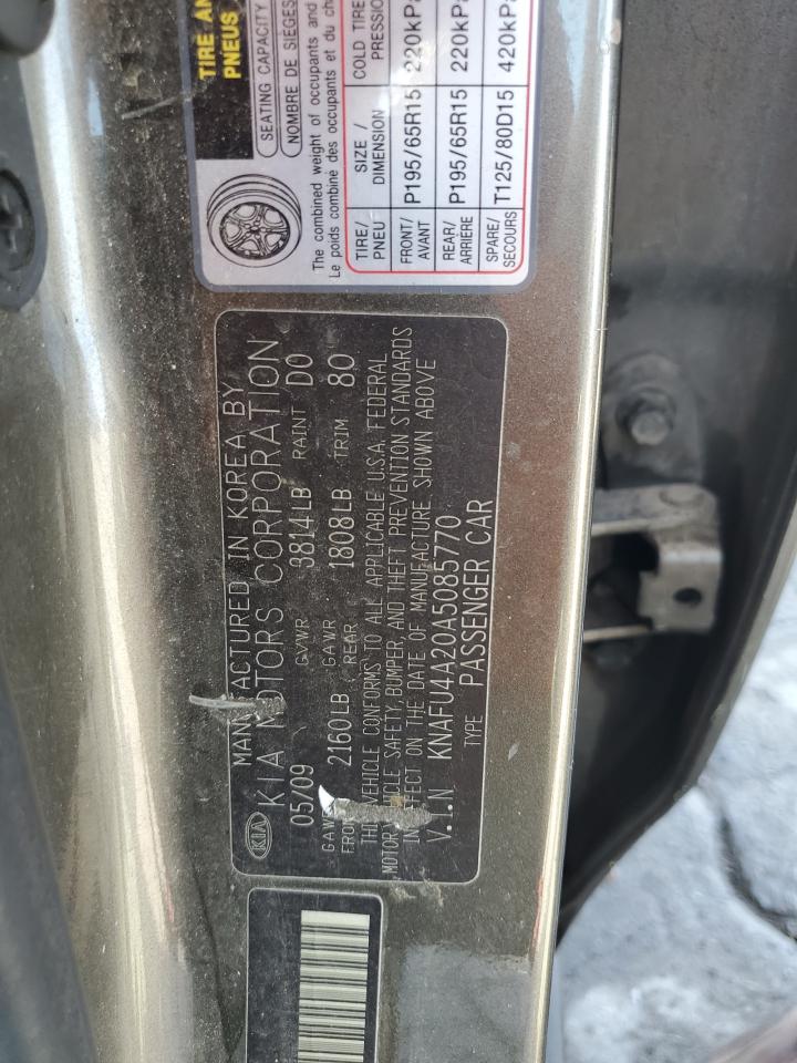 2010 Kia Forte Ex VIN: KNAFU4A20A5085770 Lot: 64047595