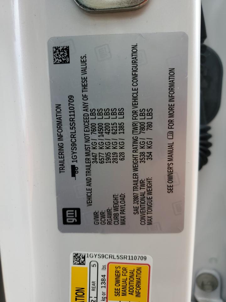 2025 Cadillac Escalade Premium Luxury VIN: 1GYS9CRL5SR110709 Lot: 65143025