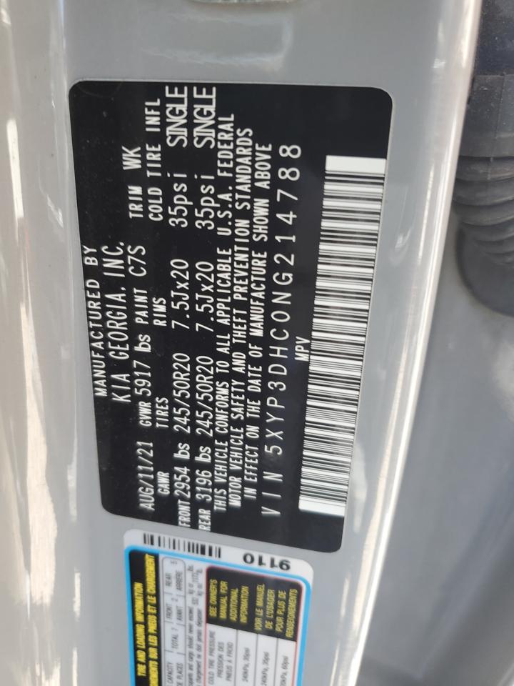 2022 Kia Telluride Ex VIN: 5XYP3DHC0NG214788 Lot: 63334125