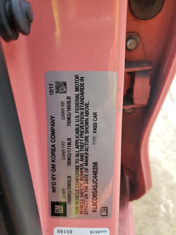 2018 Chevrolet Spark 1Lt VIN: KL8CD6SA5JC446356 Lot: 63968875
