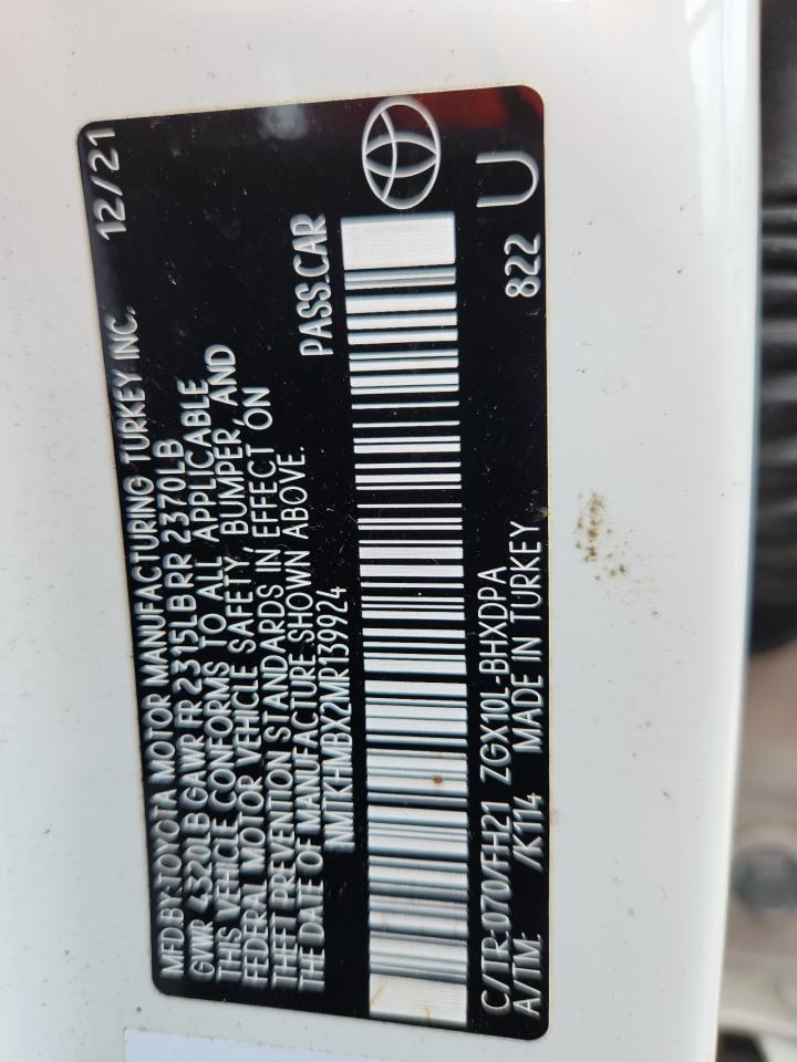 2021 Toyota C-Hr Xle VIN: NMTKHMBX2MR139924 Lot: 61445395