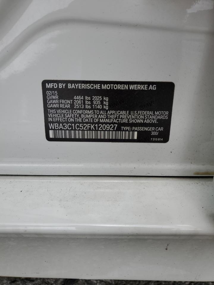 2015 BMW 328 I Sulev VIN: WBA3C1C52FK120927 Lot: 64194695