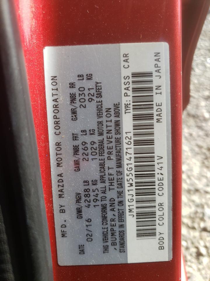 2016 Mazda 6 Grand Touring VIN: JM1GJ1W55G1471621 Lot: 63594235
