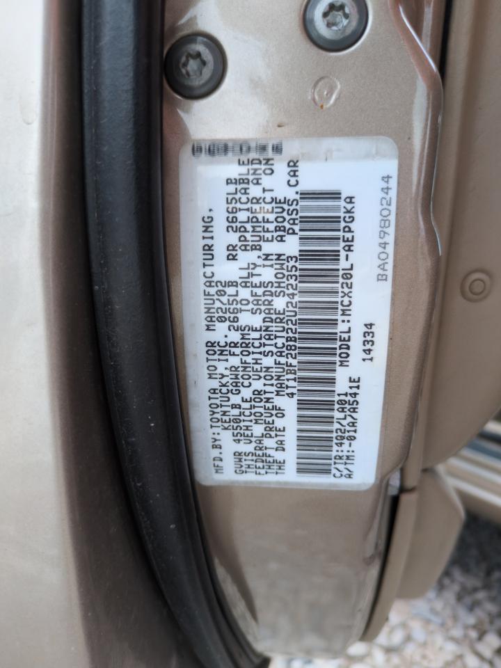 2002 Toyota Avalon Xl VIN: 4T1BF28B22U242353 Lot: 64053825