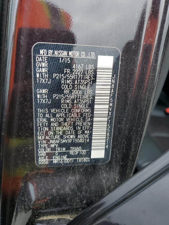 2015 Nissan Juke S VIN: JN8AF5MVXFT558214 Lot: 64148645