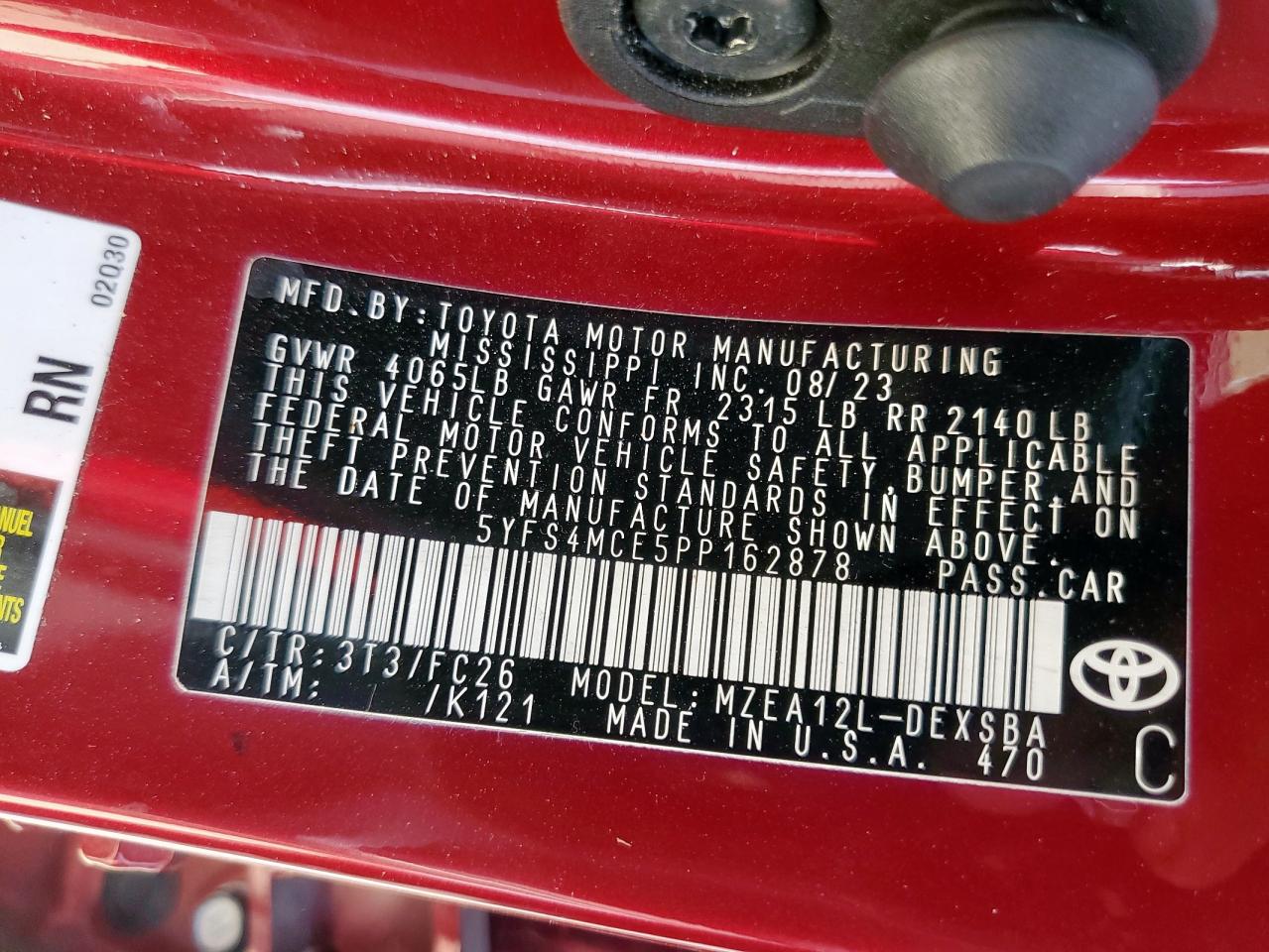 5yfs4mce5pp162878 5YFS4MCE5PP162878 2023 Toyota Corolla Se