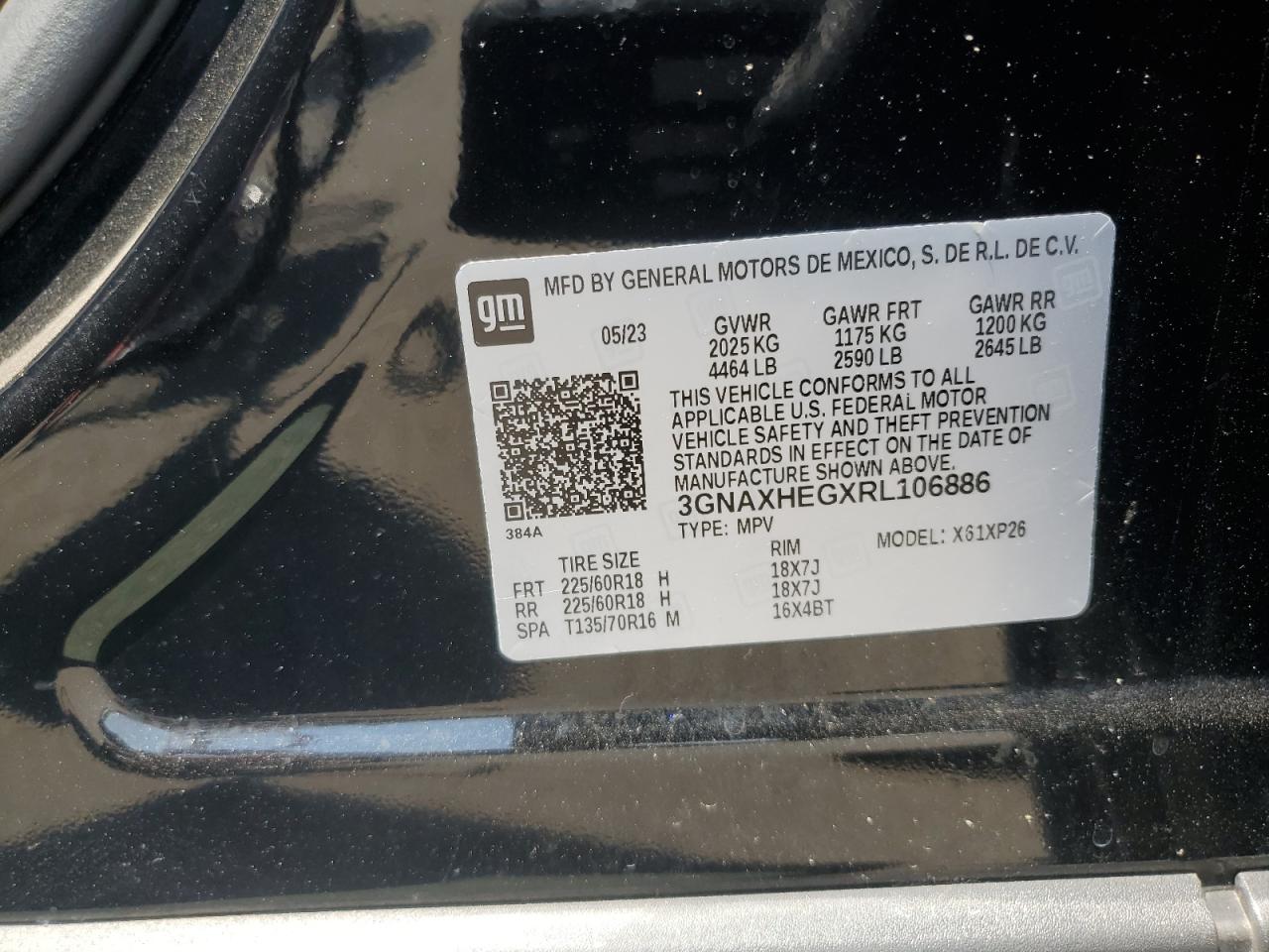 2024 Chevrolet Equinox Ls VIN: 3GNAXHEGXRL106886 Lot: 65999205