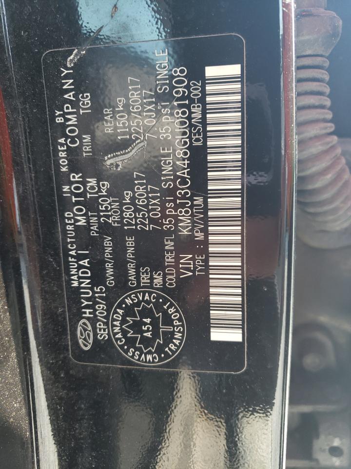 2016 Hyundai Tucson Limited VIN: KM8J3CA48GU081908 Lot: 64735655