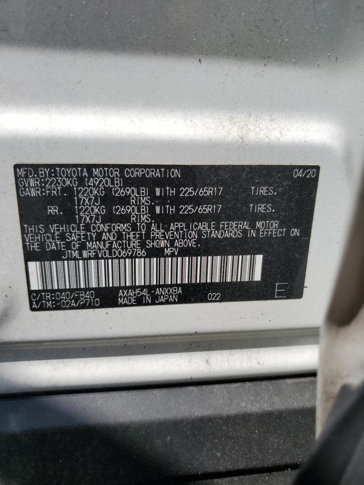2020 Toyota Rav4 Le VIN: JTMLWRFV0LD069786 Lot: 63695085