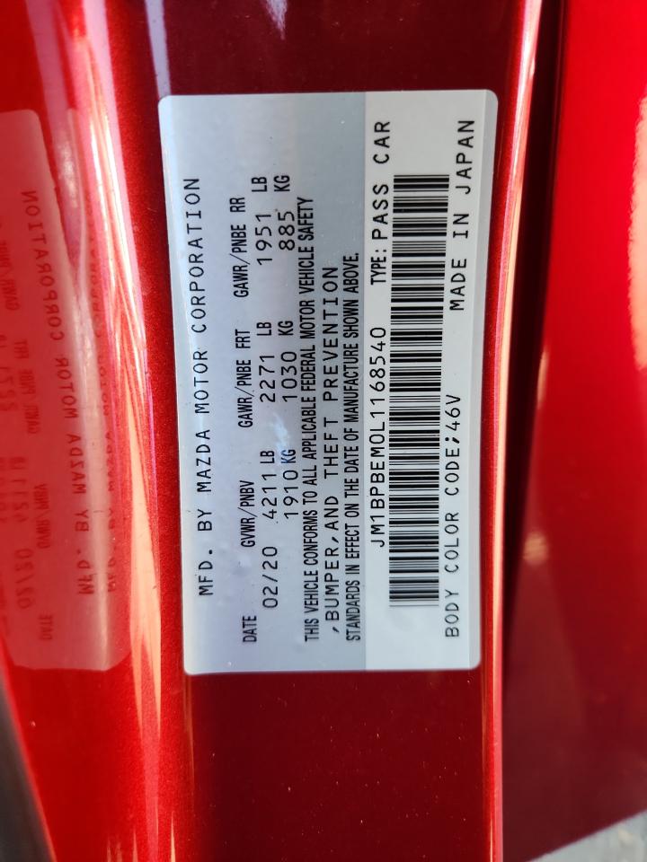 2020 Mazda 3 Premium VIN: JM1BPBEM0L1168540 Lot: 64292875