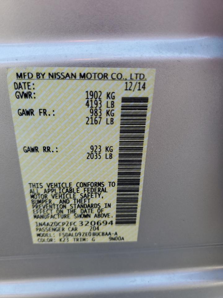 2015 Nissan Leaf S VIN: 1N4AZ0CP2FC320694 Lot: 66083905