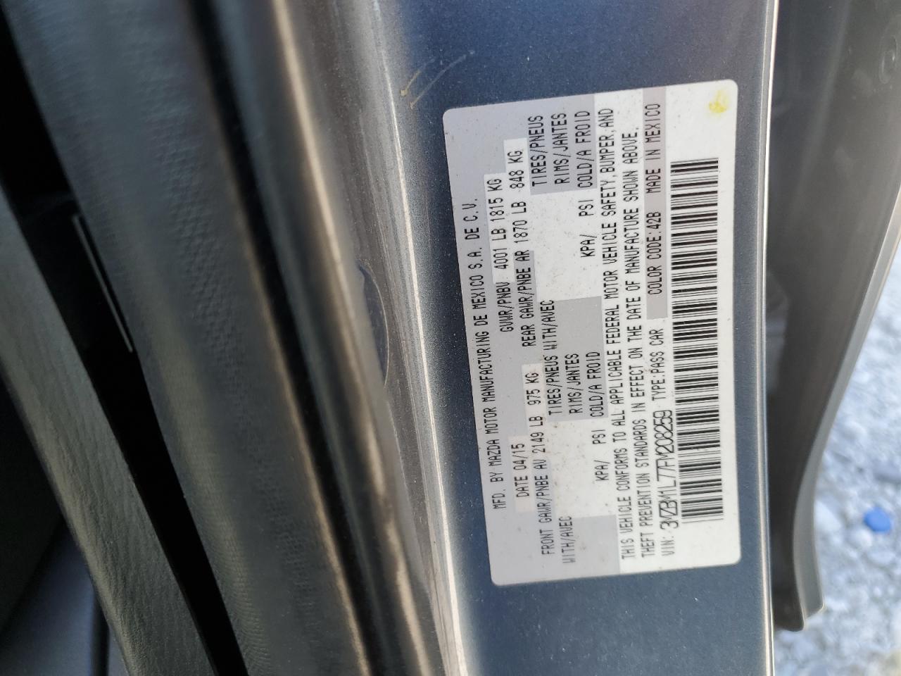 2015 Mazda 3 Touring VIN: 3MZBM1L77FM208259 Lot: 64437015