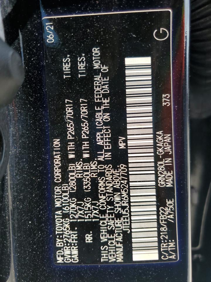 2021 Toyota 4Runner Sr5 VIN: JTEEU5JR6M5247709 Lot: 64248175