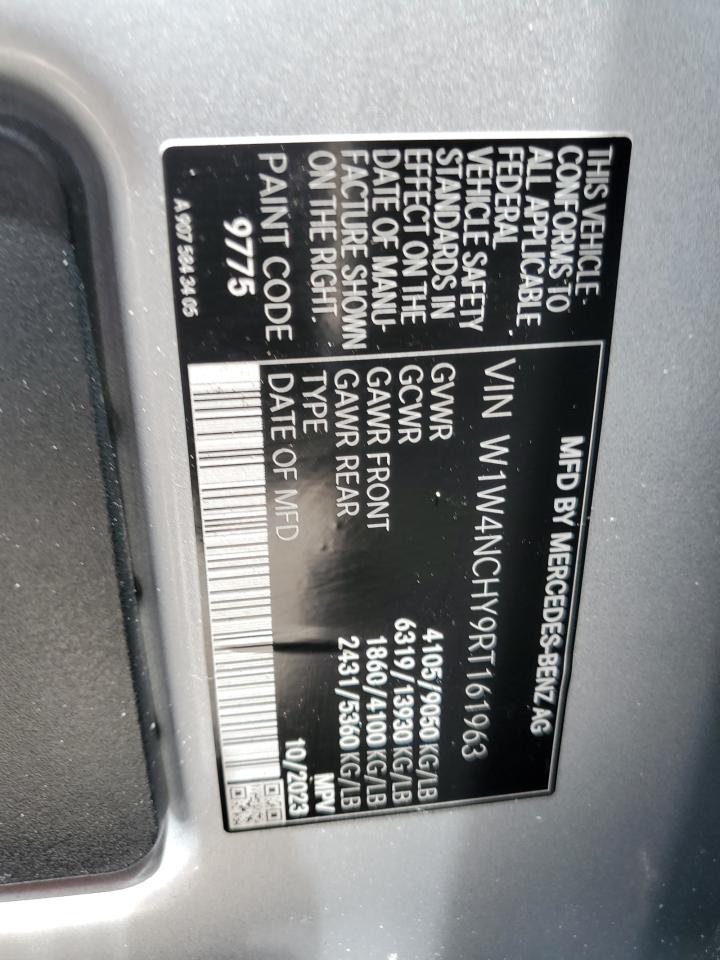 2024 Mercedes-Benz Sprinter 2500 VIN: W1W4NCHY9RT161963 Lot: 63907895
