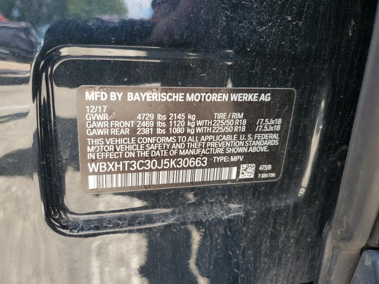 2018 BMW X1 xDrive28I VIN: WBXHT3C30J5K30663 Lot: 63450175