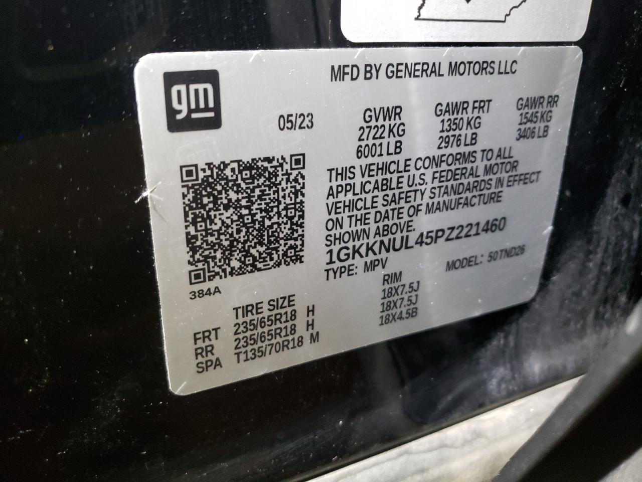 2023 GMC Acadia Slt VIN: 1GKKNUL45PZ221460 Lot: 65441145