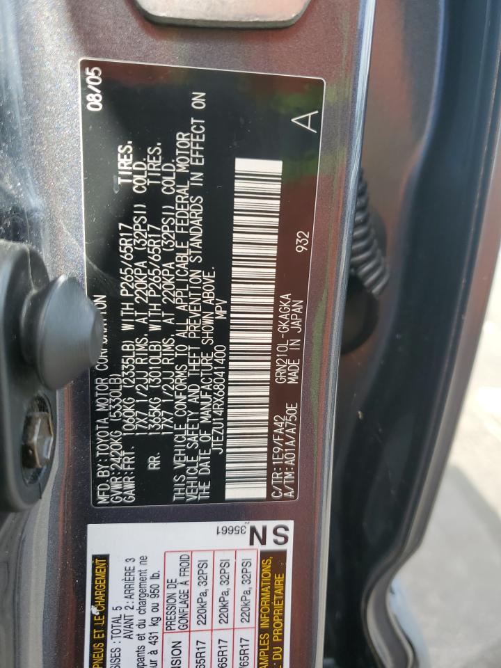 2006 Toyota 4Runner Sr5 VIN: JTEZU14RX68041400 Lot: 64248575