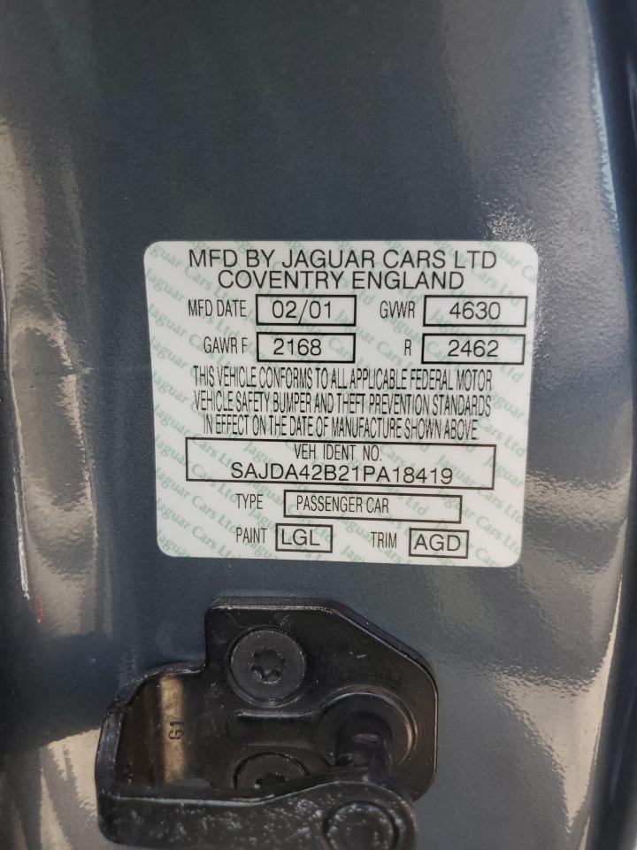 2001 Jaguar Xkr VIN: SAJDA42B21PA18419 Lot: 63505655