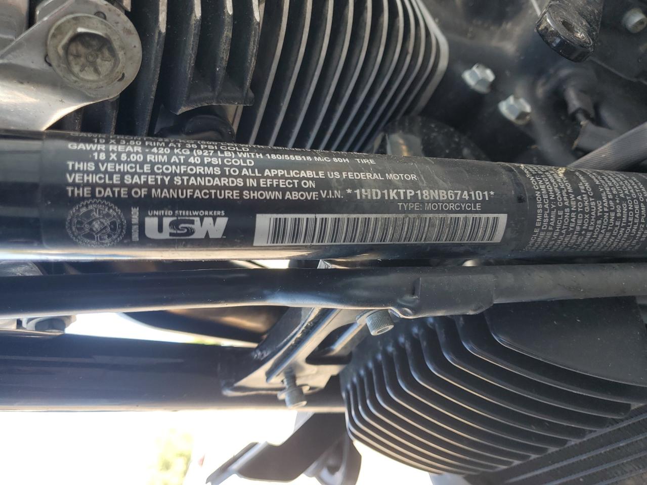 2022 Harley-Davidson Fltrxs VIN: 1HD1KTP18NB674101 Lot: 62325735