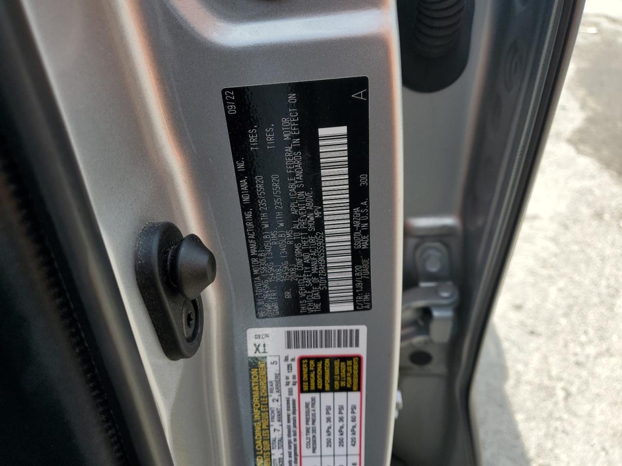 2022 Toyota Highlander Limited VIN: 5TDYZRAH9NS559052 Lot: 66677375