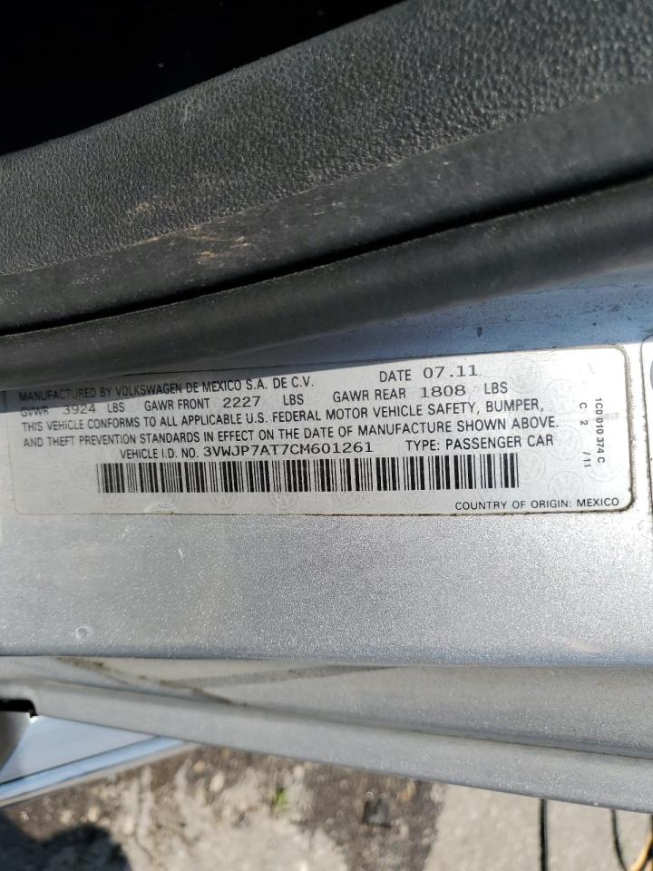 2012 Volkswagen Beetle VIN: 3VWJP7AT7CM601261 Lot: 64007855