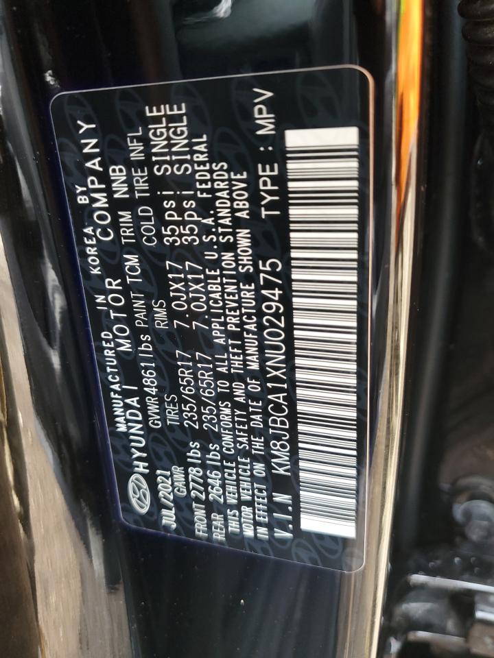2022 Hyundai Tucson Blue VIN: KM8JBCA1XNU029475 Lot: 64045415