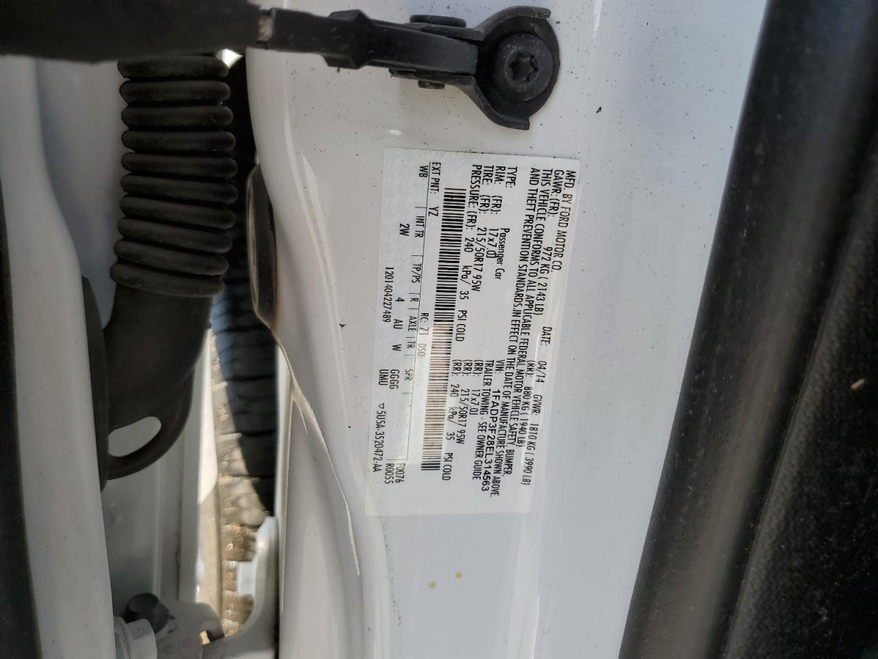 2014 Ford Focus Se VIN: 1FADP3F28EL314563 Lot: 63634865