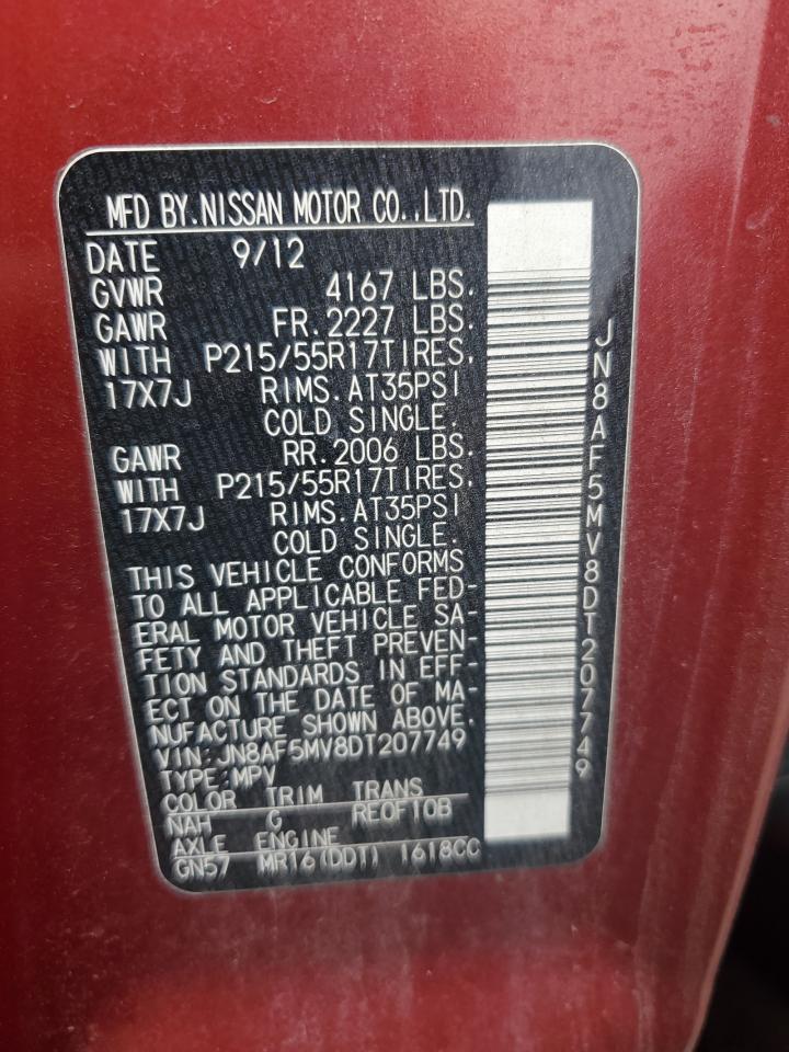 2013 Nissan Juke S VIN: JN8AF5MV8DT207749 Lot: 65161785