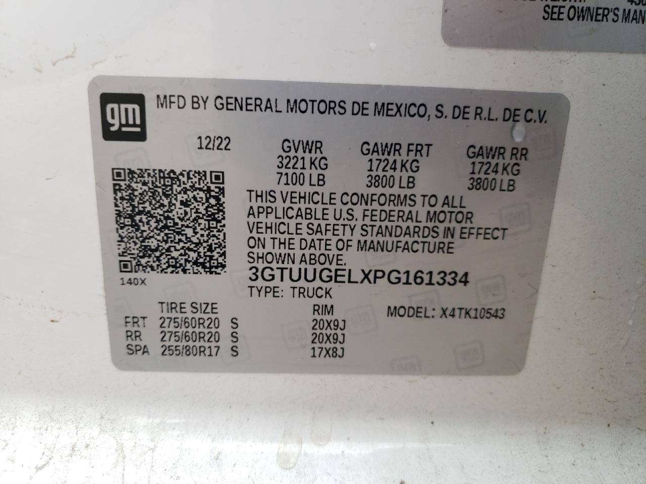 2023 GMC Sierra K1500 Denali VIN: 3GTUUGELXPG161334 Lot: 62968195