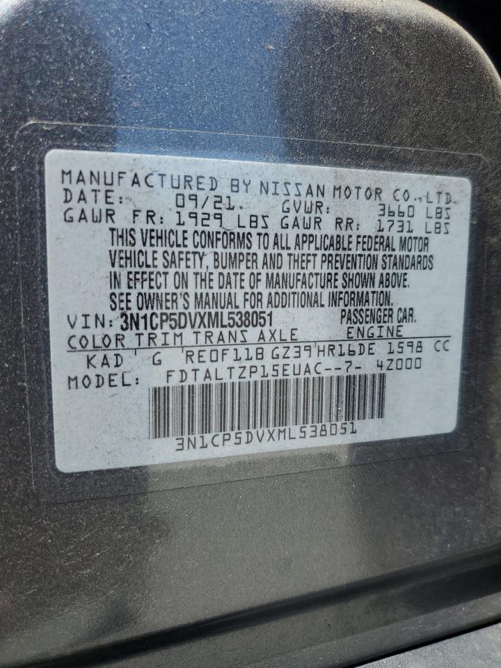 2021 Nissan Kicks Sr VIN: 3N1CP5DVXML538051 Lot: 63344095