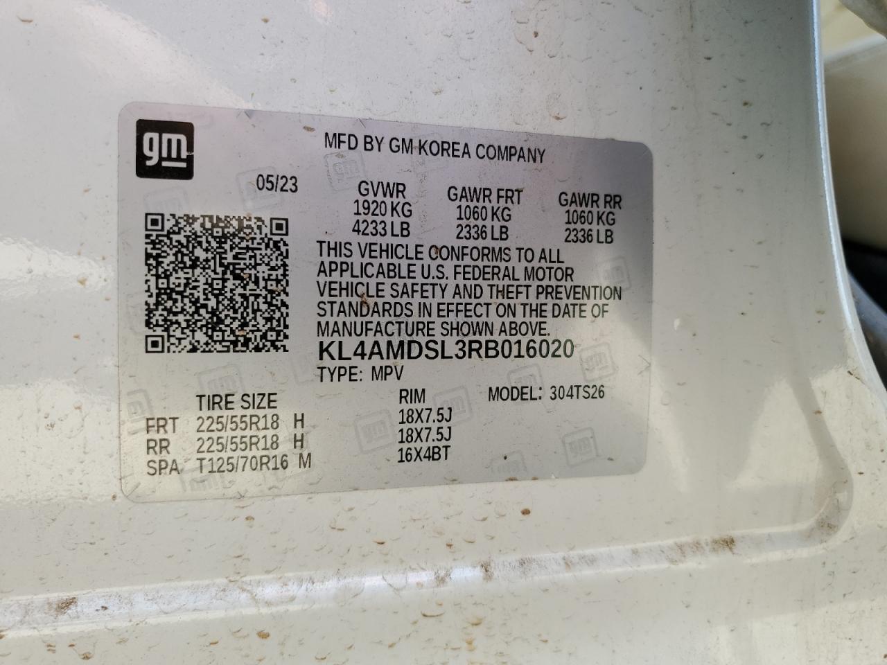 2024 Buick Encore Gx Sport Touring VIN: KL4AMDSL3RB016020 Lot: 66657195