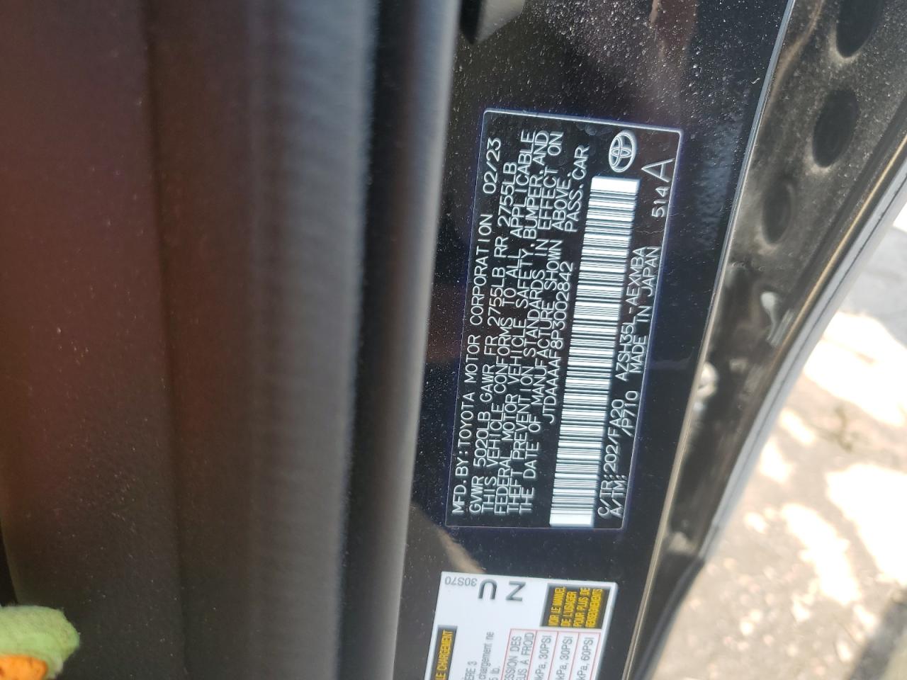 2023 Toyota Crown Xle VIN: JTDAAAAF8P3002842 Lot: 63580385