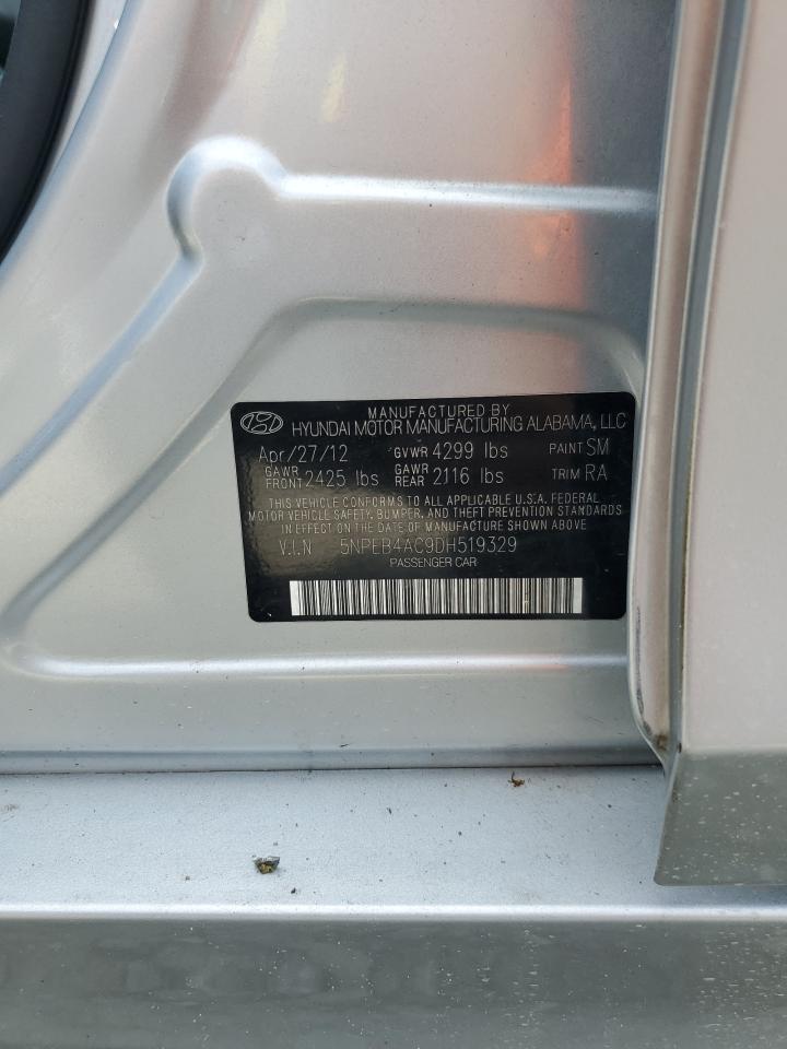 2013 Hyundai Sonata Gls VIN: 5NPEB4AC9DH519329 Lot: 64390415