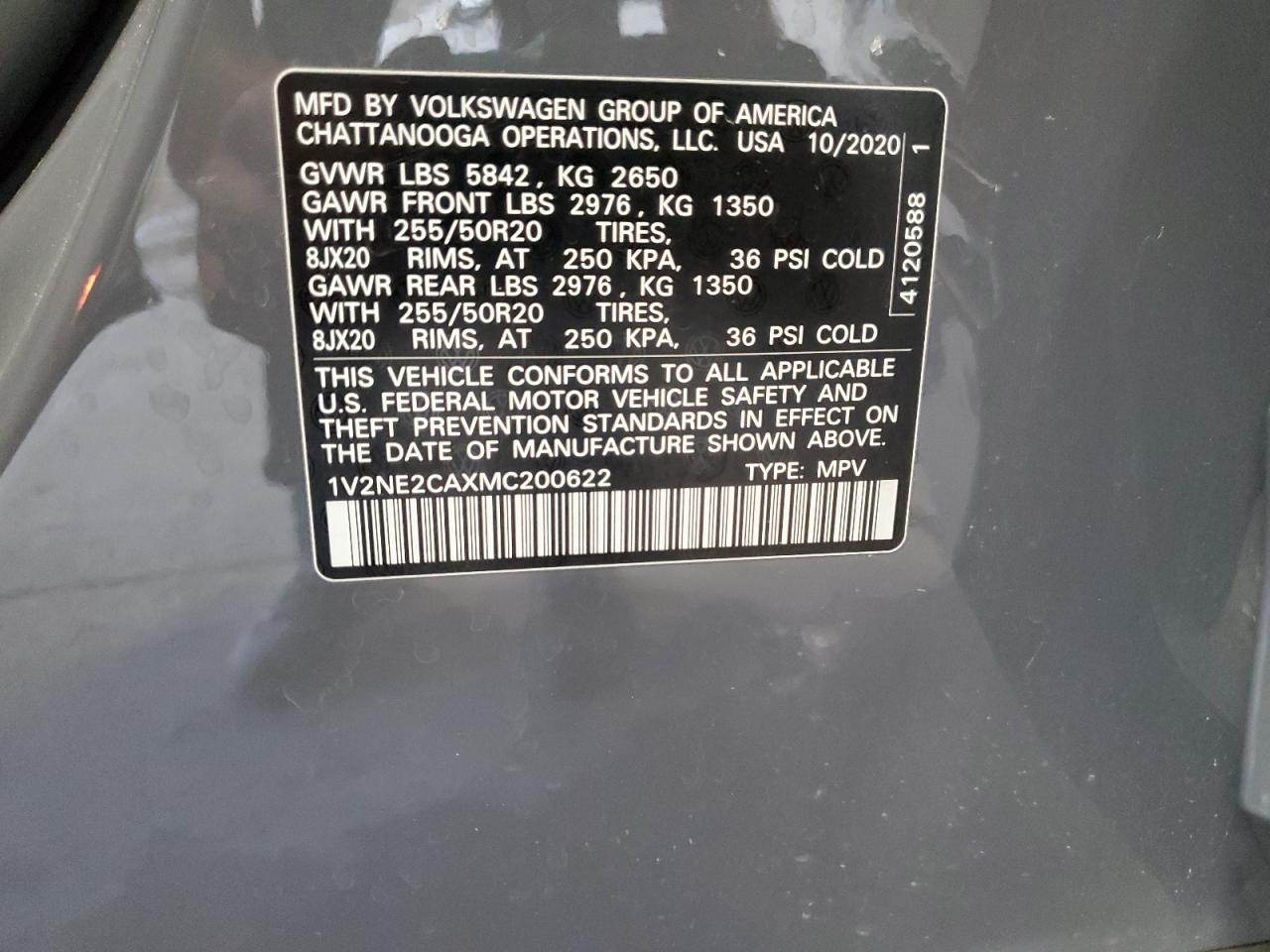 2021 Volkswagen Atlas Cross Sport Se VIN: 1V2NE2CAXMC200622 Lot: 64722105