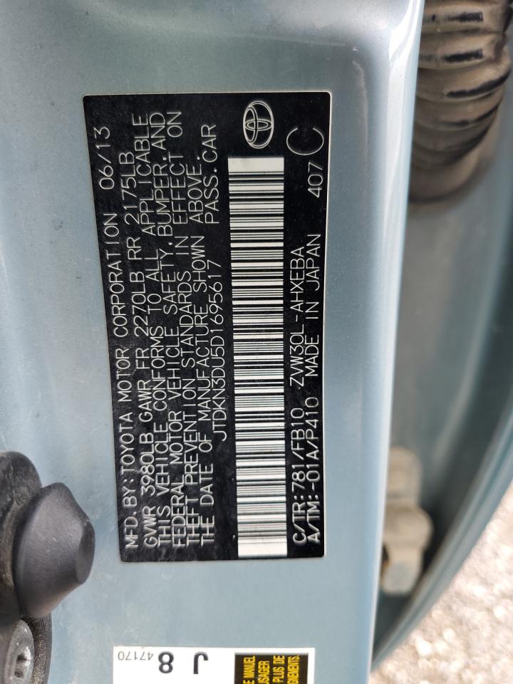 2013 Toyota Prius VIN: JTDKN3DU5D1695617 Lot: 64881025