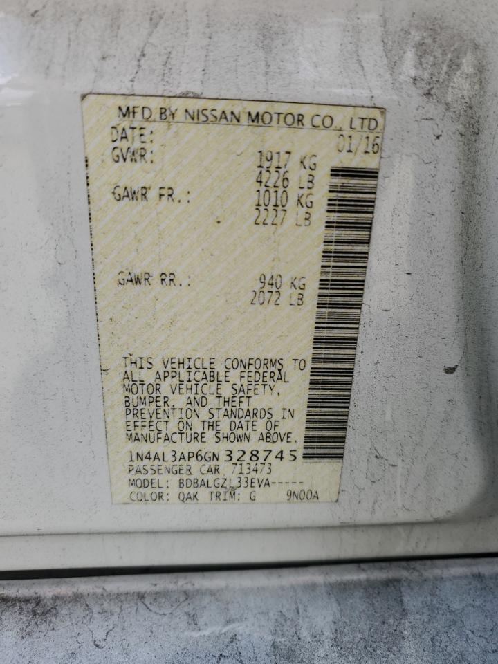 1N4AL3AP6GN328745 NISSAN ALTIMA 2016