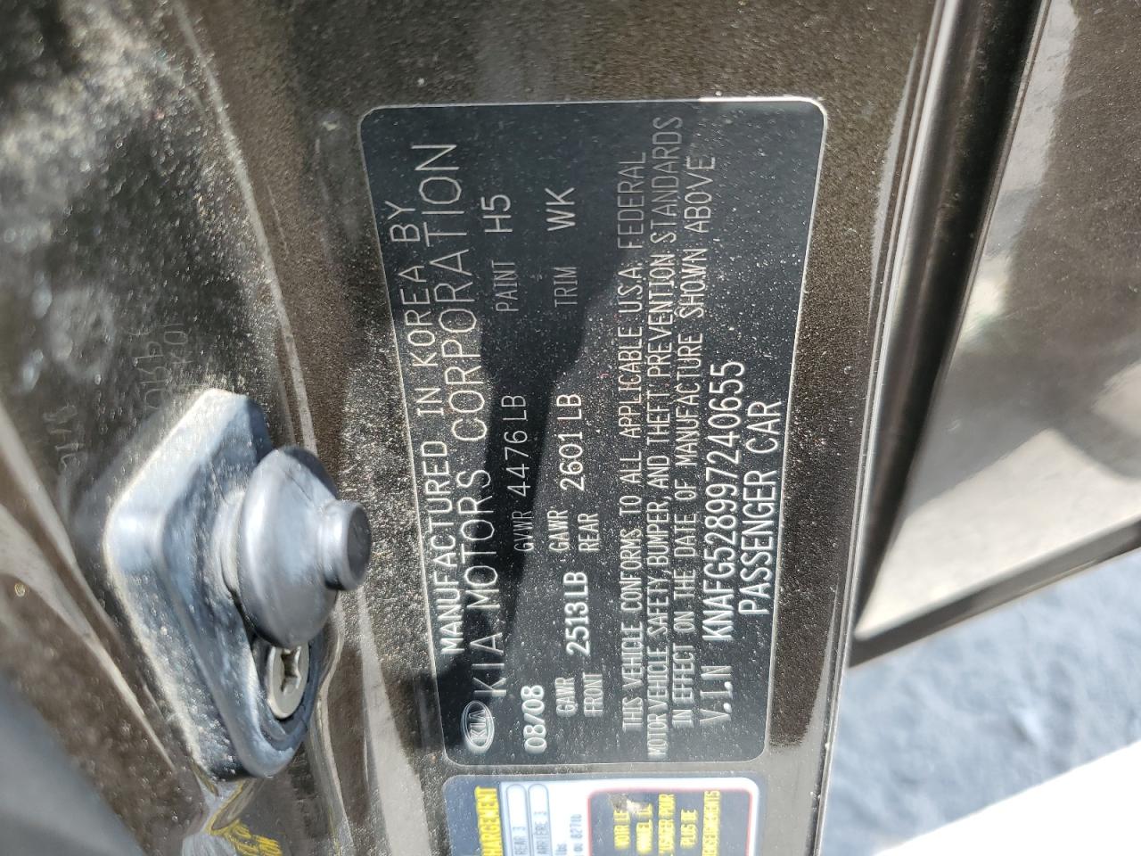 2009 Kia Rondo Base VIN: KNAFG528997240655 Lot: 64186325