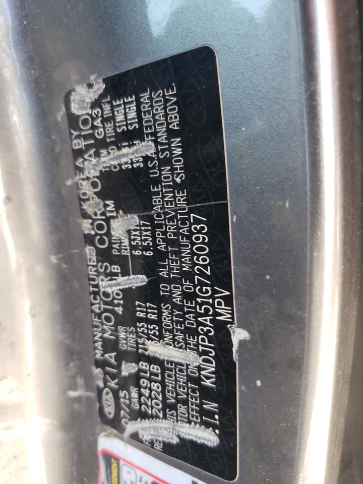 2016 Kia Soul + VIN: KNDJP3A51G7260937 Lot: 64878625