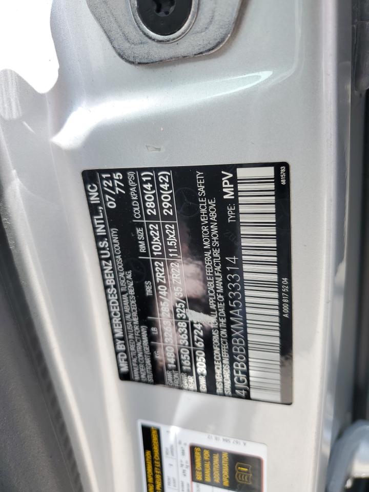 4jgfb6bbxma533314 4JGFB6BBXMA533314 2021 Mercedes-Benz Gle Amg 53 4Matic