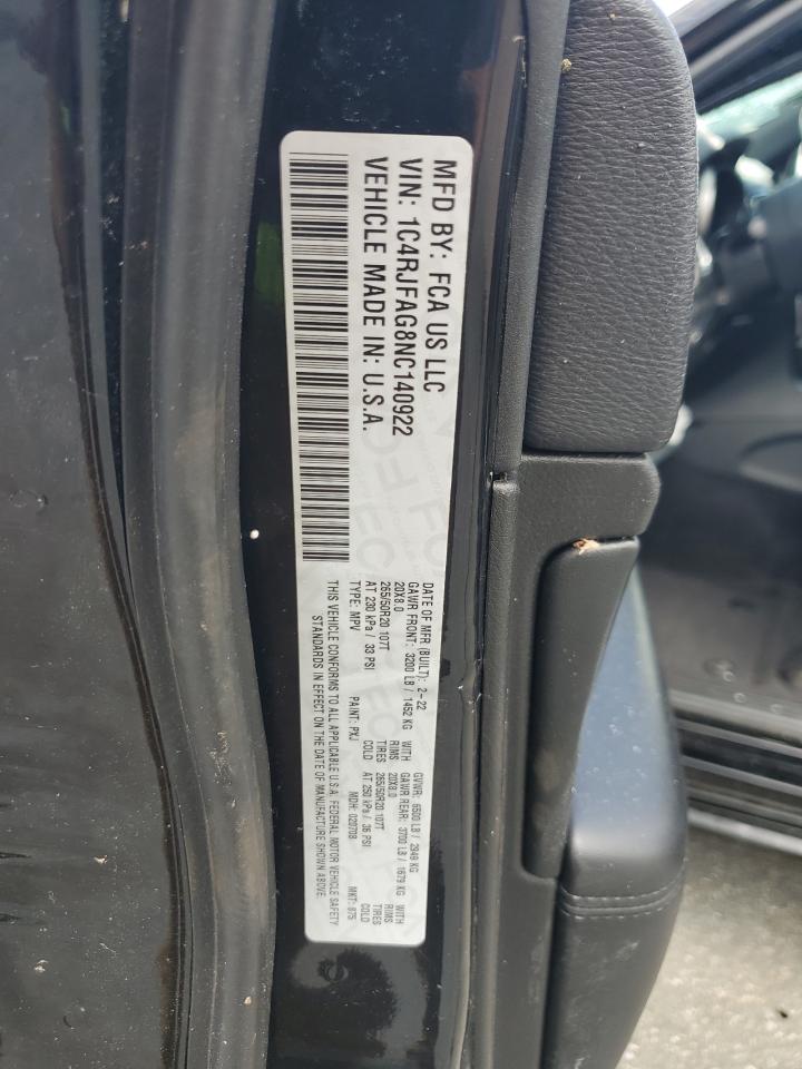2022 Jeep Grand Cherokee Laredo E VIN: 1C4RJFAG8NC140922 Lot: 64874315