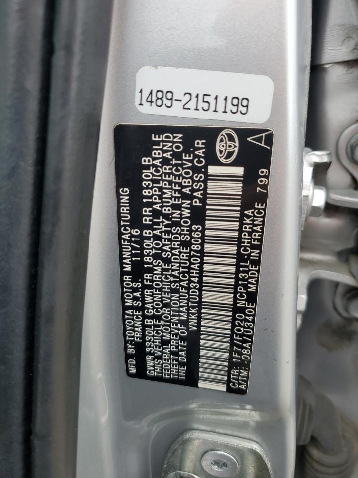 2017 Toyota Yaris L VIN: VNKKTUD34HA078063 Lot: 63271605