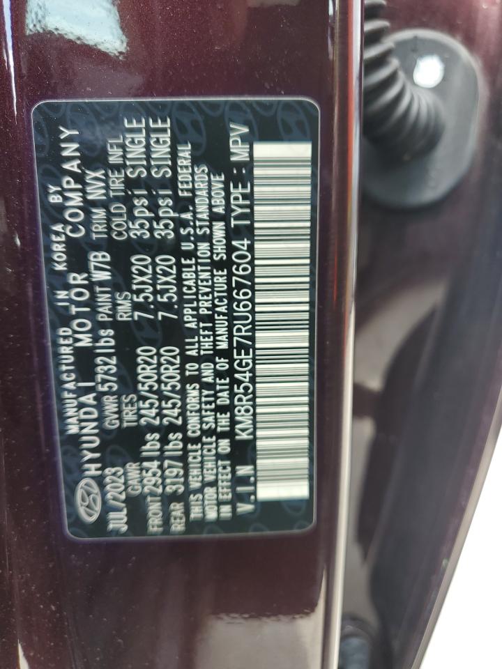 2024 Hyundai Palisade Limited VIN: KM8R54GE7RU667604 Lot: 64627935