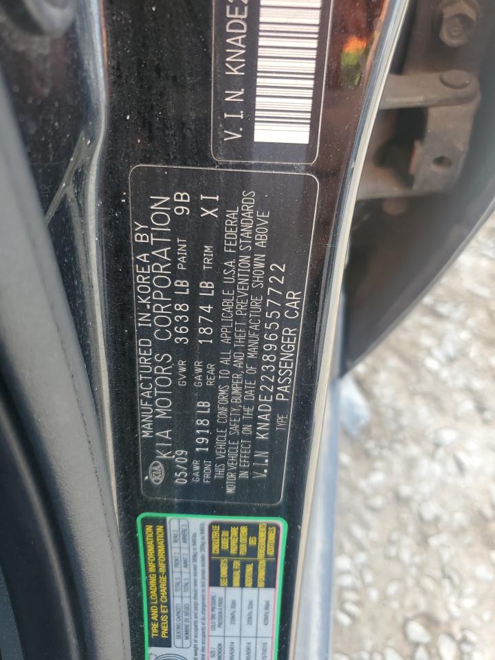 2009 Kia Rio Base VIN: KNADE223896557722 Lot: 64801715