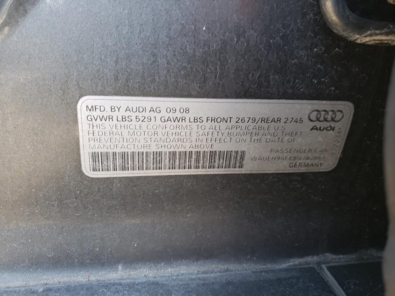 2008 Audi A6 S-Line 3.2 Quattro VIN: WAUEH94FX8N180861 Lot: 65226245