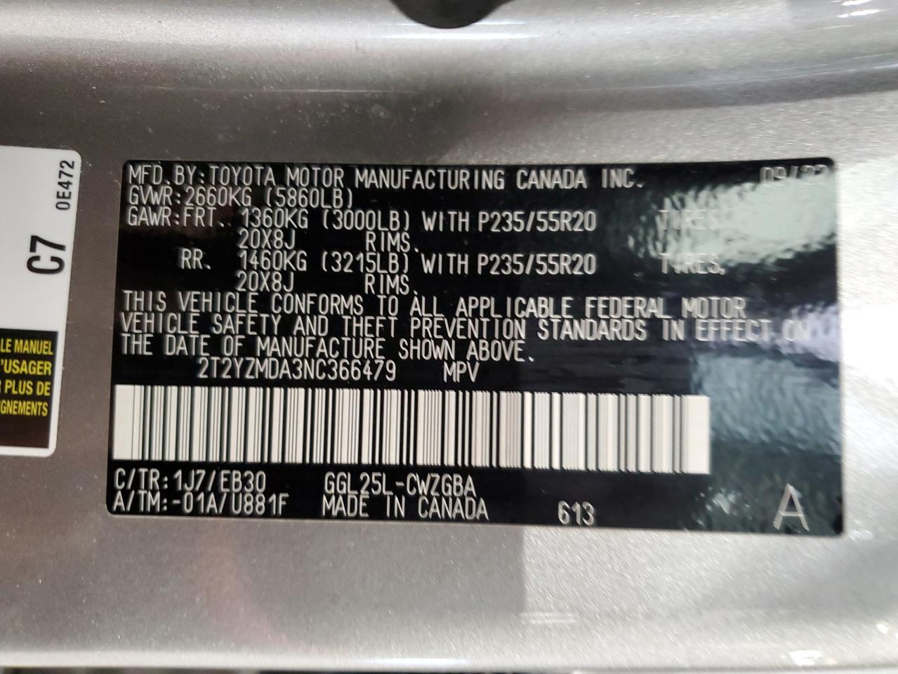 2022 Lexus Rx 350 F Sport VIN: 2T2YZMDA3NC366479 Lot: 63973905