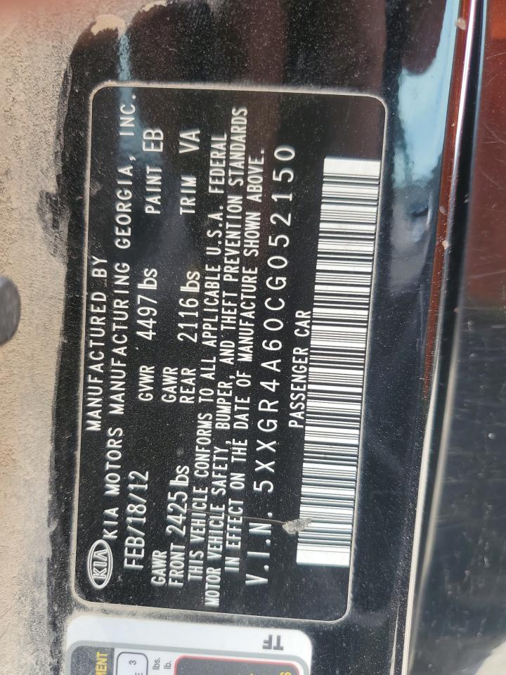 2012 Kia Optima Sx VIN: 5XXGR4A60CG052150 Lot: 64980255