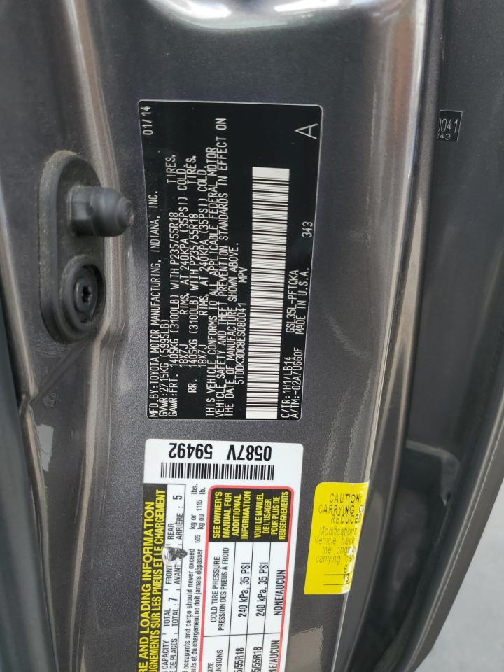 2014 Toyota Sienna Xle VIN: 5TDDK3DC8ES080041 Lot: 65880045