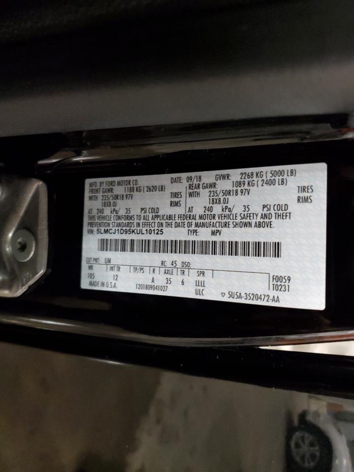 2019 Lincoln Mkc VIN: 5LMCJ1D95KUL10125 Lot: 66822025