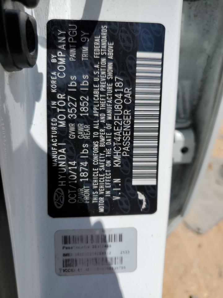 2015 Hyundai Accent Gls VIN: KMHCT4AE2FU804187 Lot: 65152765